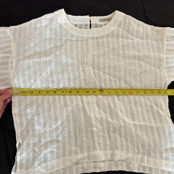 Like New Lightweight Linen Top - Size S, White Stripes - Picture 6 of 9